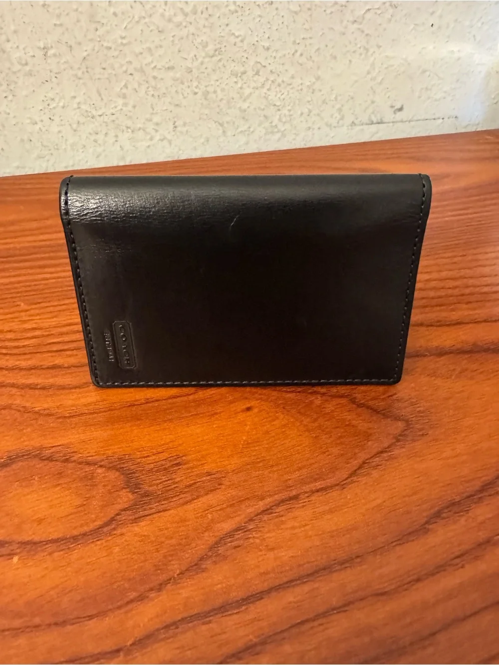 Coach Black Leather Card & Key Holder